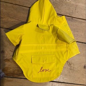 Cute yellow rain coat for small dog